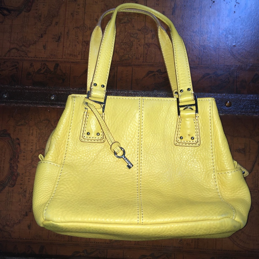 Fossil yellow leather purse